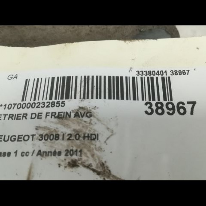 Etrier de frein avant gauche occasion PEUGEOT 3008 I Phase 1 04-2009->12-2013 2.0 HDI 150ch 4400X1 3