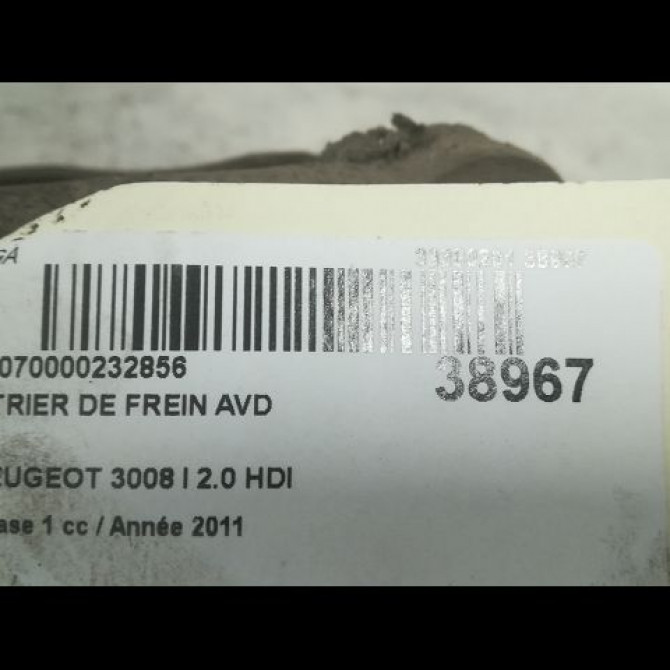 Etrier de frein avant droit occasion PEUGEOT 3008 I Phase 1 04-2009->12-2013 2.0 HDI 150ch 4400X2 3