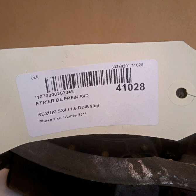 Etrier de frein avant droit occasion SUZUKI SX4 I Phase 1 04-2006->03-2014 1.6 DDIS 90ch 5511079J10 4