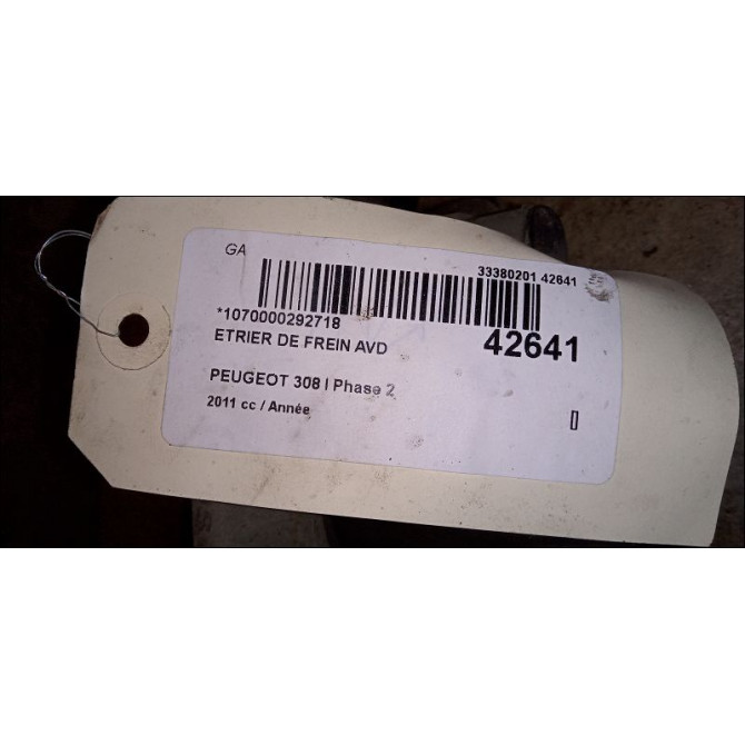 Etrier de frein avant droit occasion PEUGEOT 308 I Phase 2 04-2011->12-2014 1.6 THP 156ch 4400X2 3