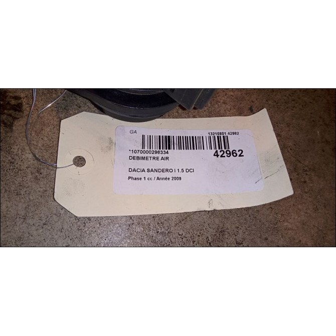 Debimetre air occasion DACIA SANDERO I Phase 1 06-2008->10-2012 1.5 DCI 85ch 8200280056 6