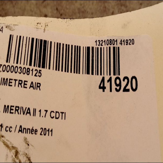 Debimetre air occasion OPEL MERIVA II Phase 1 09-2010->03-2014 1.7 CDTI 110ch 12671610 3