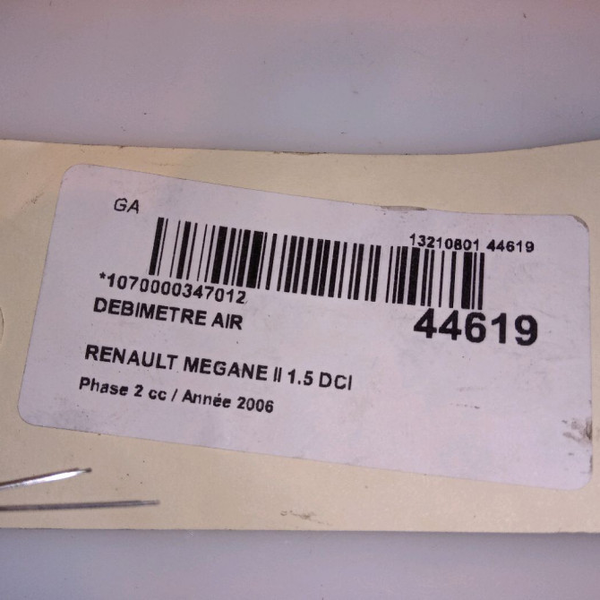 Debimetre air occasion RENAULT MEGANE II Phase 2 01-2006->06-2009 1.5 DCI 85ch 5