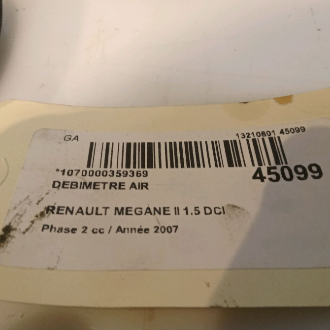 Debimetre air occasion RENAULT MEGANE II Phase 2 01-2006->06-2009 1.5 DCI 85ch 4