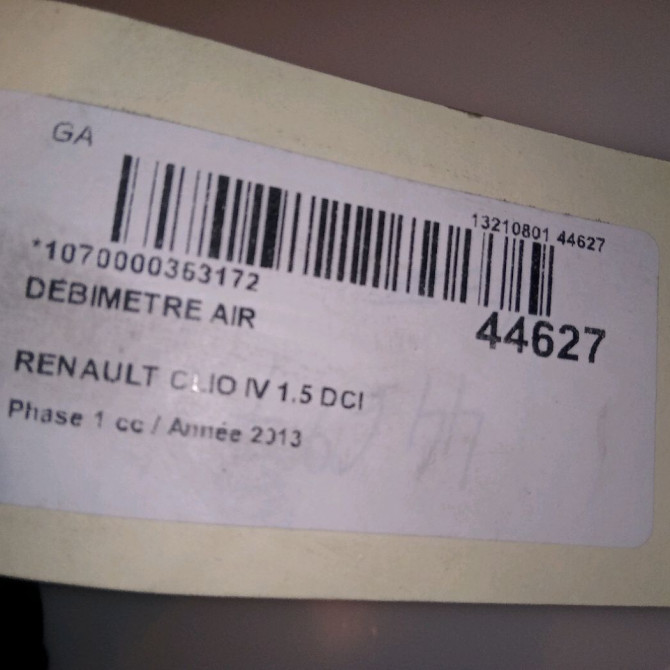 Debimetre air occasion RENAULT CLIO IV Phase 1 07-2012->... 1.5 DCI 90ch 8200682558 4