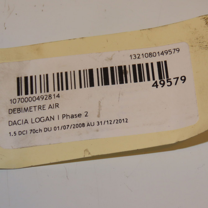 Debimetre air occasion DACIA LOGAN I Phase 2 07-2008->12-2012 1.5 DCI 70ch 8200280056 3