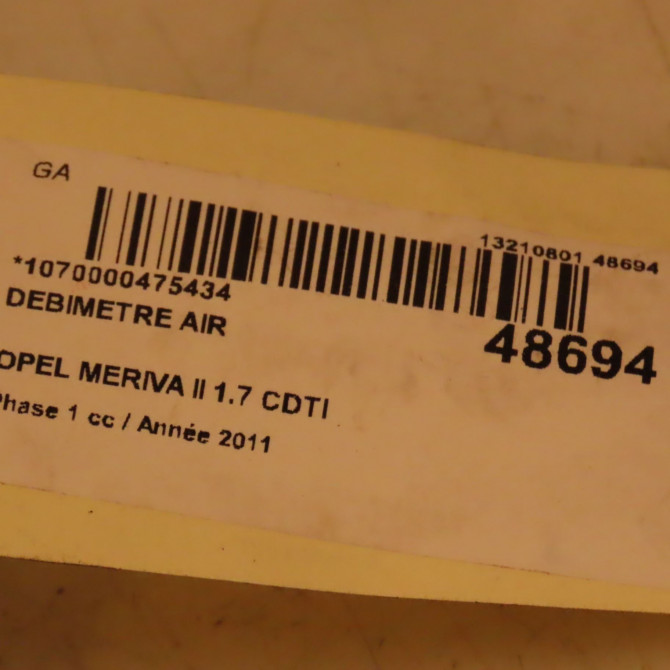 Debimetre air occasion OPEL MERIVA II Phase 1 09-2010->03-2014 1.7 CDTI 110ch 12671610 4