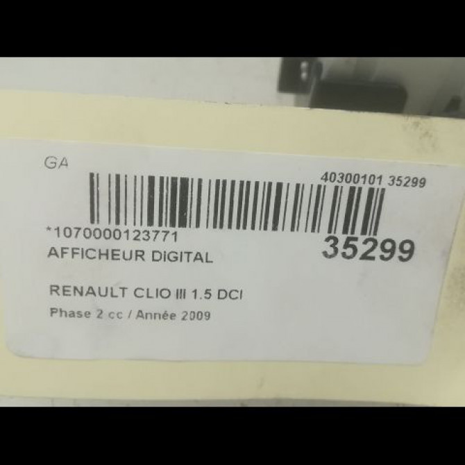 Afficheur digital occasion RENAULT CLIO III Phase 2 03-2009->12-2014 1.5 DCI 85ch 3