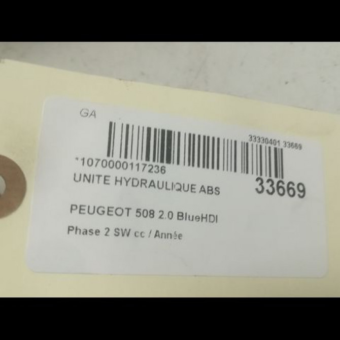 Unité hydraulique ABS occasion PEUGEOT 508 Phase 2 SW 06-2014->... 2.0 BlueHDI 180ch 1613665980 4