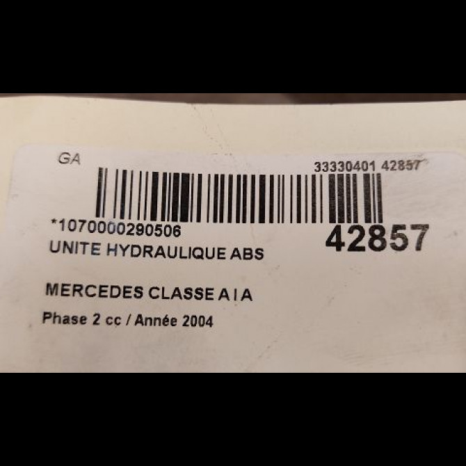 Unité hydraulique ABS occasion MERCEDES CLASSE A I Phase 2 03-2001->09-2004 A 170 CDI 44311012 3