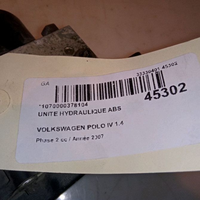 Unité hydraulique ABS occasion VOLKSWAGEN POLO IV Phase 2 05-2005->09-2009 1.4 TDI 70ch 6Q0614117AK 4