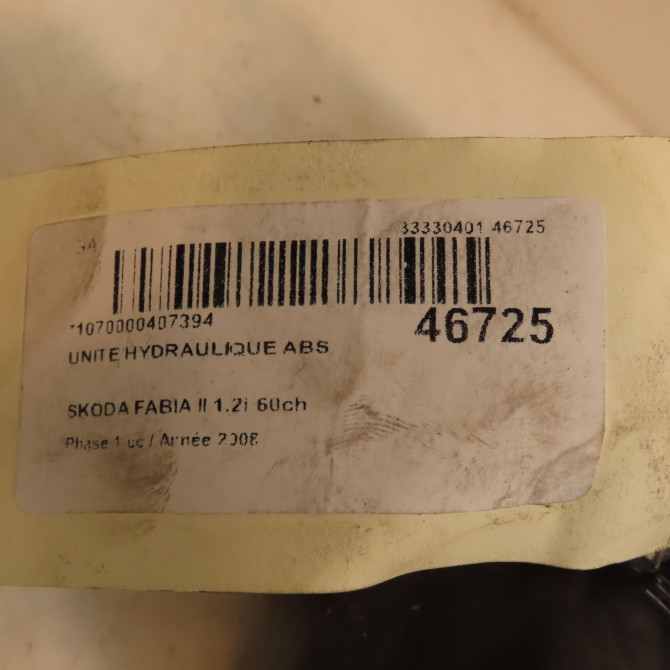 Unité hydraulique ABS occasion SKODA FABIA II Phase 1 05-2007->03-2010 1.2i 60ch 6R0614117G 4