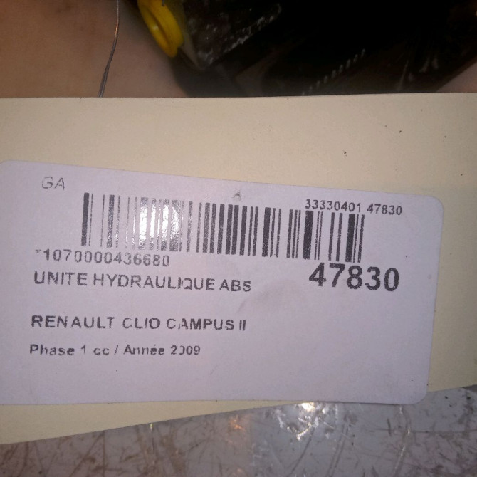 Unité hydraulique ABS occasion RENAULT CLIO CAMPUS II Phase 1 07-2006->07-2009 1.5 DCI 65ch 7701070807 6