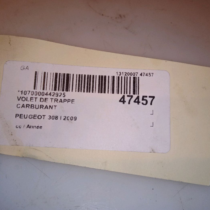 Volet de trappe carburant occasion PEUGEOT 308 I 1517F4 5