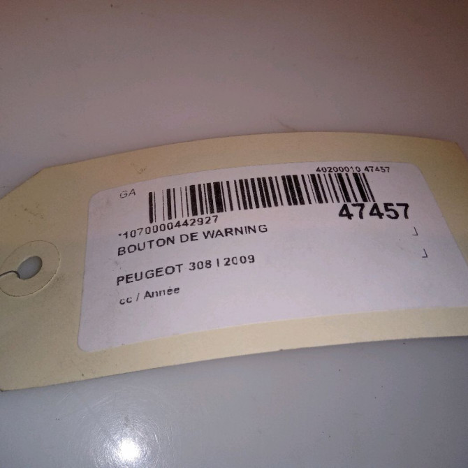 Bouton de warning occasion PEUGEOT 308 I 4