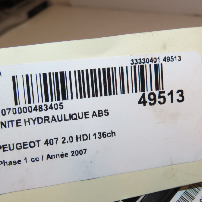 Unité hydraulique ABS occasion PEUGEOT 407 Phase 1 04-2004->07-2008 2.0 HDI 136ch 4541HE 3