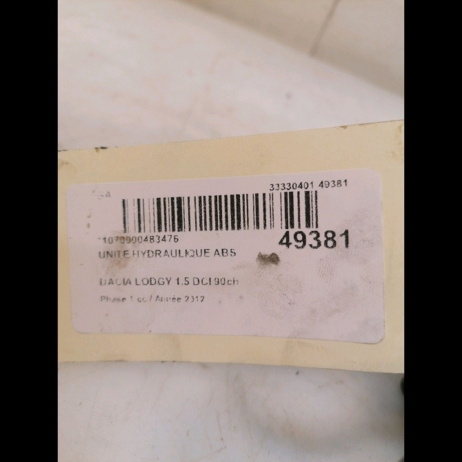 Unité hydraulique ABS occasion DACIA LODGY Phase 1 01-2012->... 1.5 DCI 90ch 476607472R 3