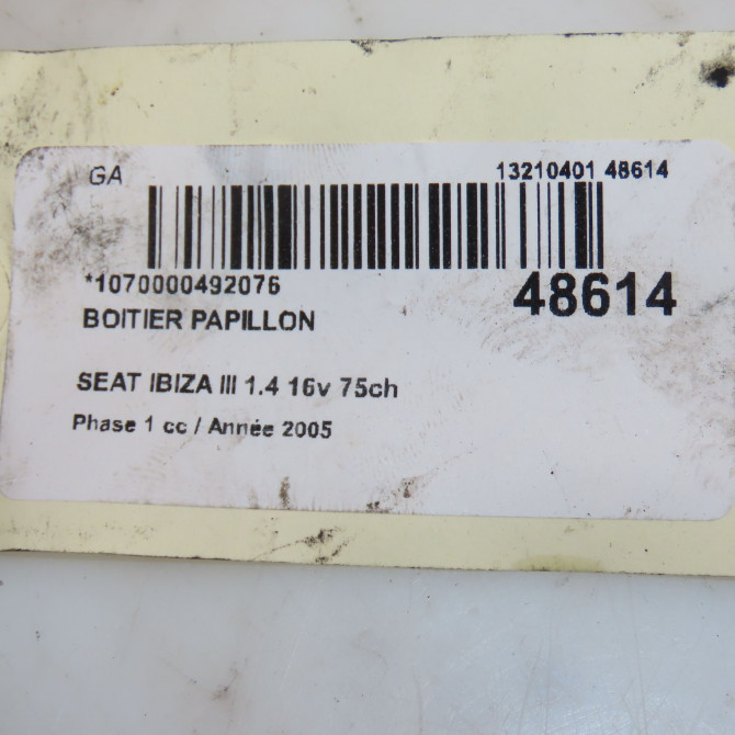 Boitier papillon occasion SEAT IBIZA III Phase 1 03-2002->03-2006 1.4 16v 75ch 3