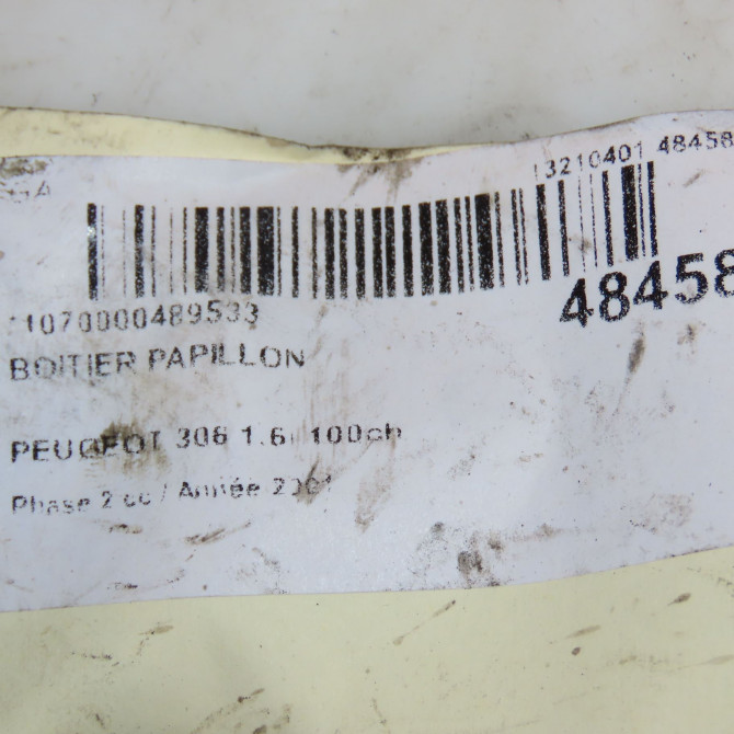 Boitier papillon occasion PEUGEOT 306 Phase 2 04-1997->03-2002 1.6i 100ch 1635Q1 3