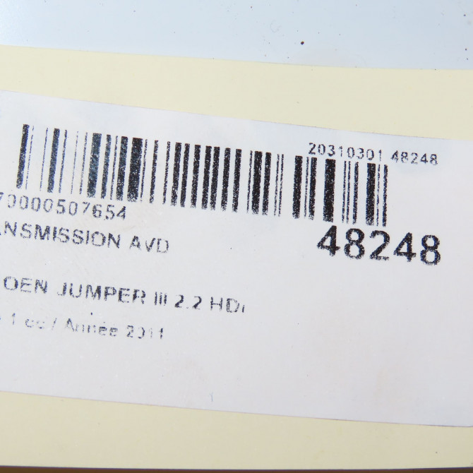 Transmission avant droite occasion CITROEN JUMPER III Phase 1 06-2006->... 2.2 HDi 100ch 3273PJ 3