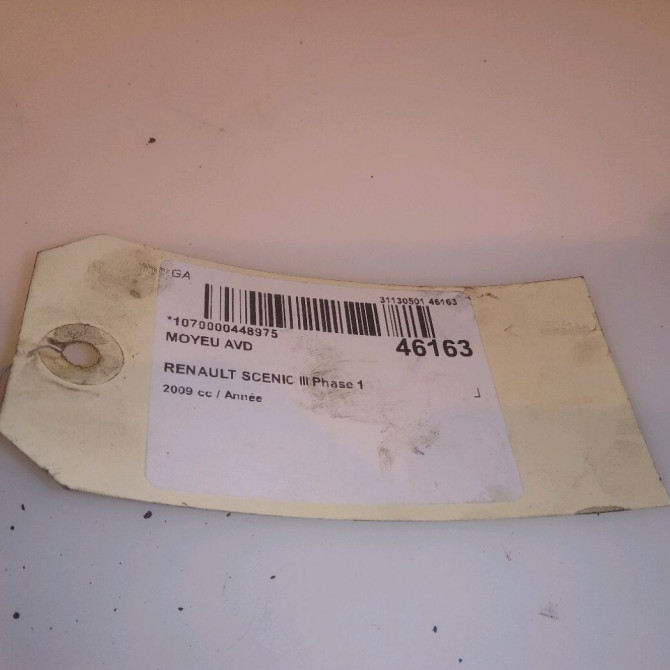 Moyeu avd occasion RENAULT SCENIC III Phase 1 04-2009->11-2011 402020010R 5