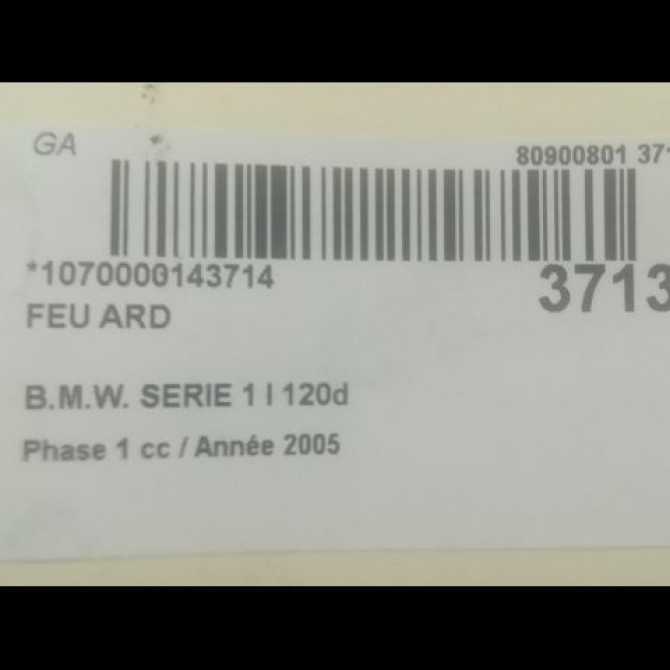 Feu arrière droit occasion B.M.W. SERIE 1 I Phase 1 05-2004->12-2006 120d 63216924502 3
