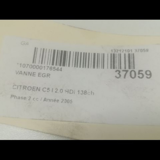 Vanne EGR occasion CITROEN C5 I Phase 2 09-2004->06-2008 2.0 HDi 138ch 3