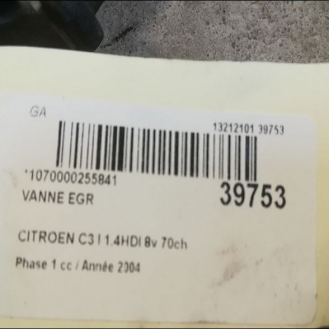 Vanne EGR occasion CITROEN C3 I Phase 1 04-2002->10-2005 1.4HDI 8v 70ch 1628XV 3