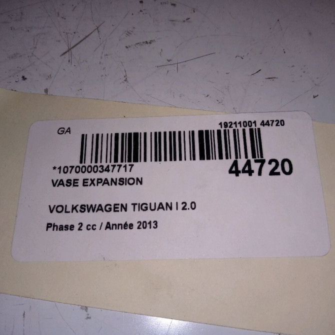 Vase expansion occasion VOLKSWAGEN TIGUAN I TIGUAN I Phase 2 2011-04-01->2016-12-31 2.0 TDI 140ch 1K0121407F 3