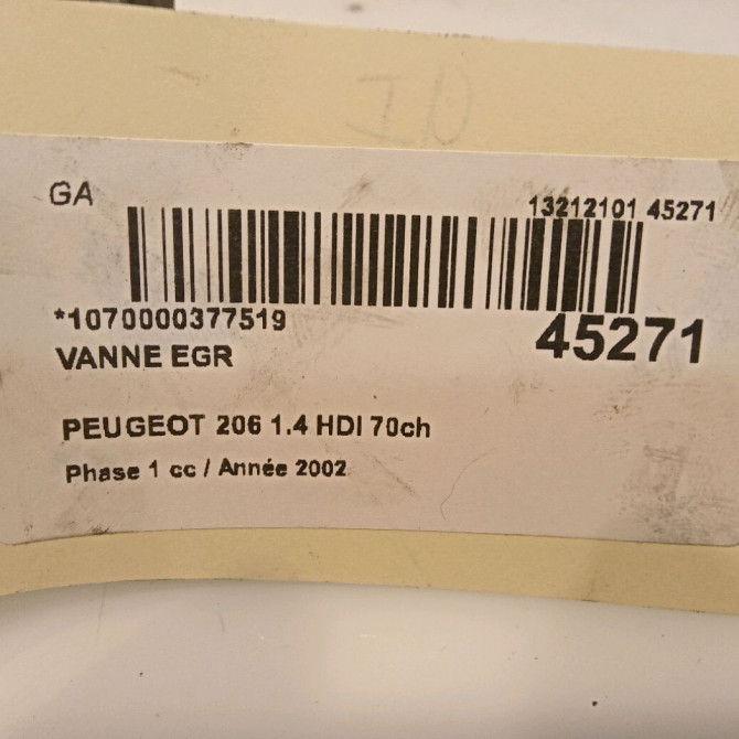 Vanne EGR occasion PEUGEOT 206 Phase 1 09-1998->03-2009 1.4 HDI 70ch 1628XV 4