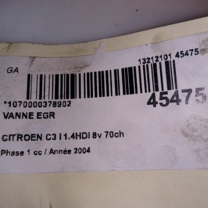 Vanne EGR occasion CITROEN C3 I Phase 1 04-2002->10-2005 1.4HDI 8v 70ch 1628XV 4