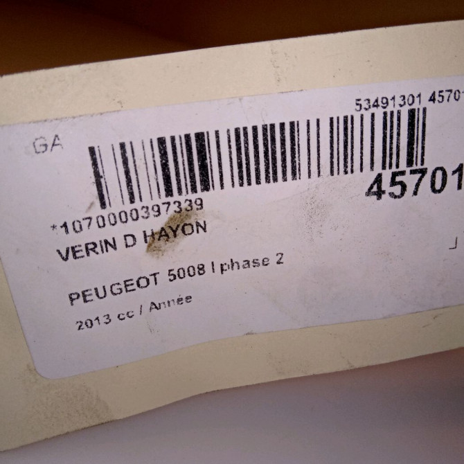 Verin droit hayon occasion PEUGEOT 5008 I phase 2 09-2013->... 8731V2 3