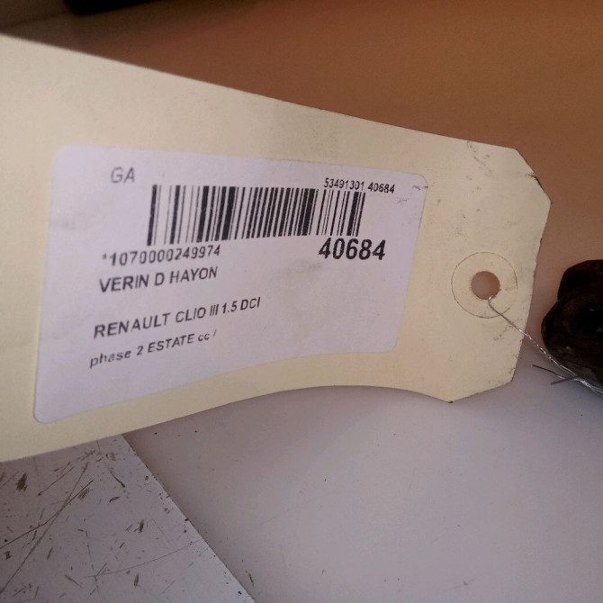 Verin droit hayon occasion RENAULT CLIO III phase 2 ESTATE 03-2009->12-2014 1.5 DCI 75ch 8200583852 3