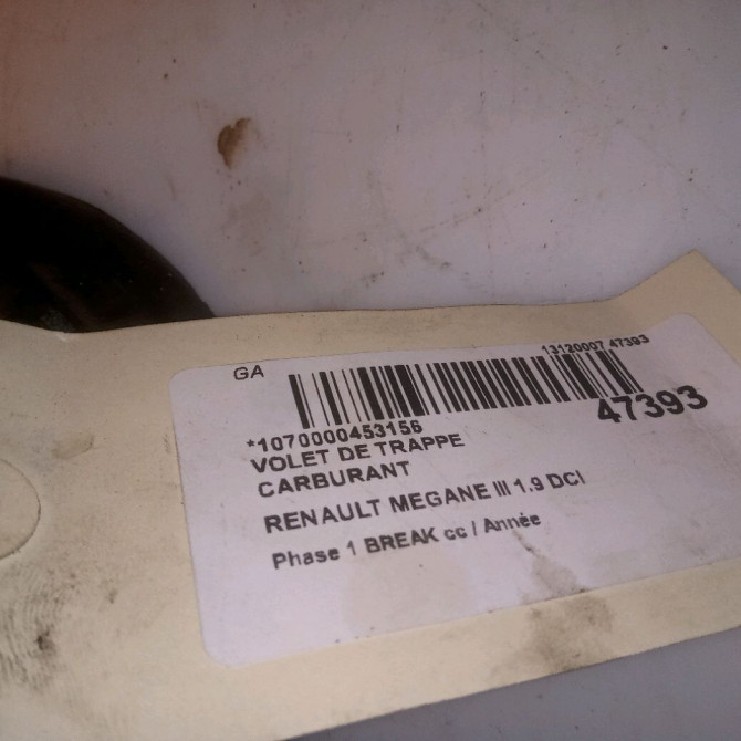 Volet de trappe carburant occasion RENAULT MEGANE III Phase 1 04-1995->04-1999 1.9 DCI 130ch 788300010R 4