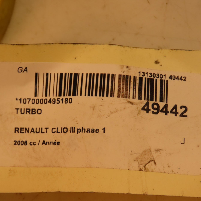 Turbo occasion RENAULT CLIO III phase 1 ESTATE 01-2008->03-2009 7701477904 6