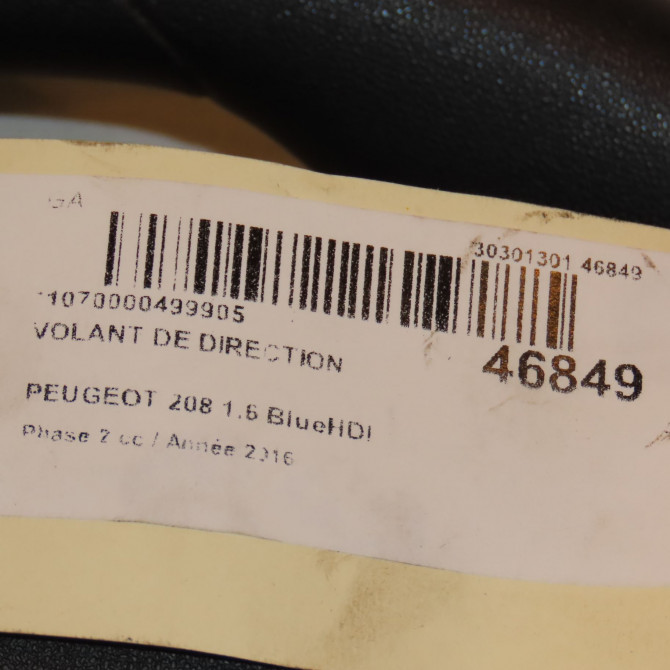 Volant de direction occasion PEUGEOT 208 Phase 2 04-2015->... 1.6 BlueHDI 75ch 96739503ZD 4