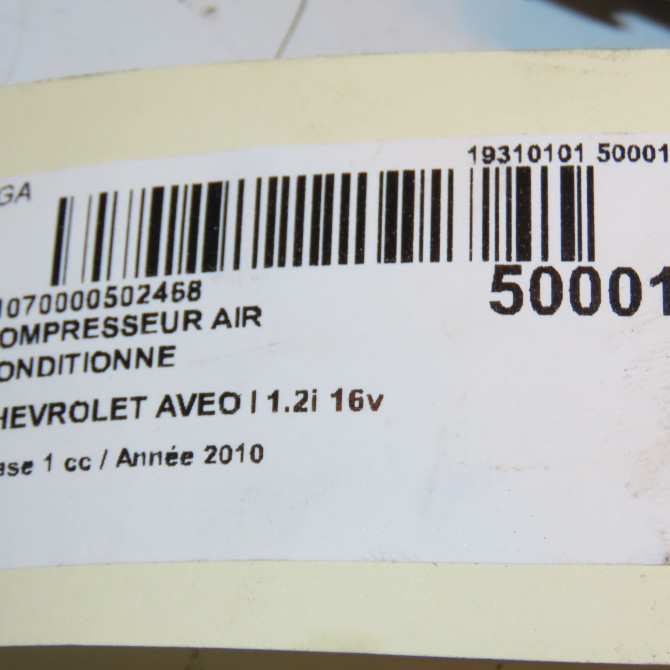 Compresseur air conditionne occasion CHEVROLET AVEO I Phase 1 05-2008->12-2011 1.2i 16v 95925478 3