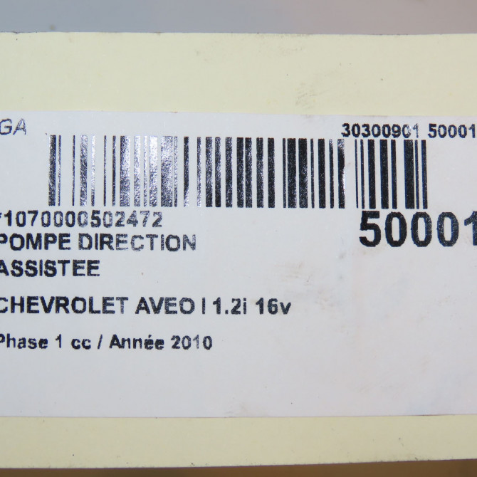 Pompe direction assistee occasion CHEVROLET AVEO I Phase 1 05-2008->12-2011 1.2i 16v 95460406 3