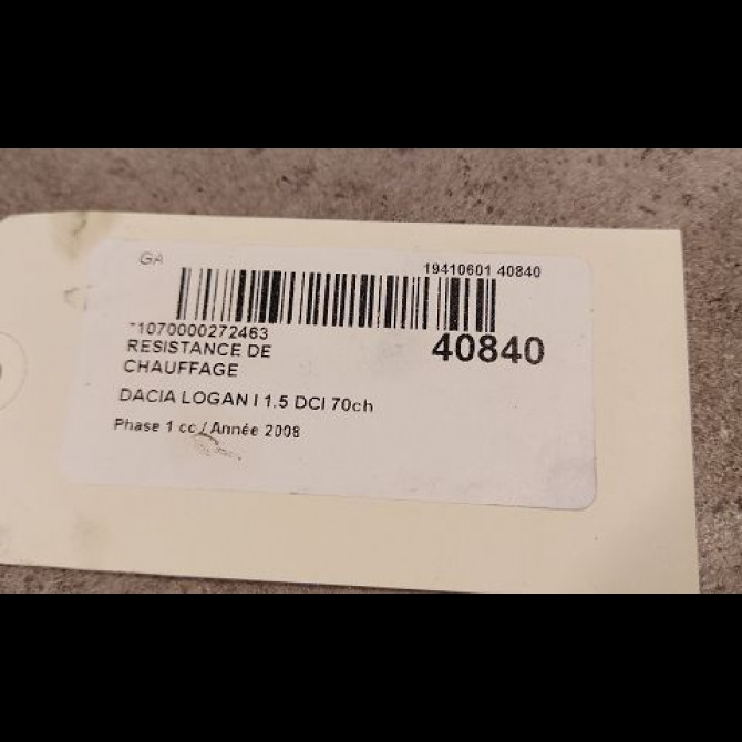 Resistance de chauffage occasion DACIA LOGAN I Phase 1 06-2005->06-2008 1.5 DCI 70ch 7701060003 3