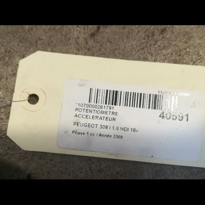 Potentiometre accelerateur occasion PEUGEOT 308 I Phase 1 09-2007->03-2011 1.6 HDI 16v 90ch 4