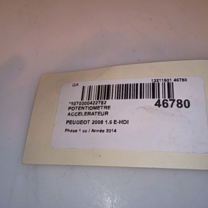 Potentiometre accelerateur occasion PEUGEOT 2008 Phase 1 01-2013->... 1.6 E-HDI 92ch 5