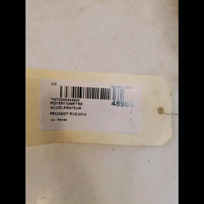 Potentiometre accelerateur occasion PEUGEOT RCZ 3