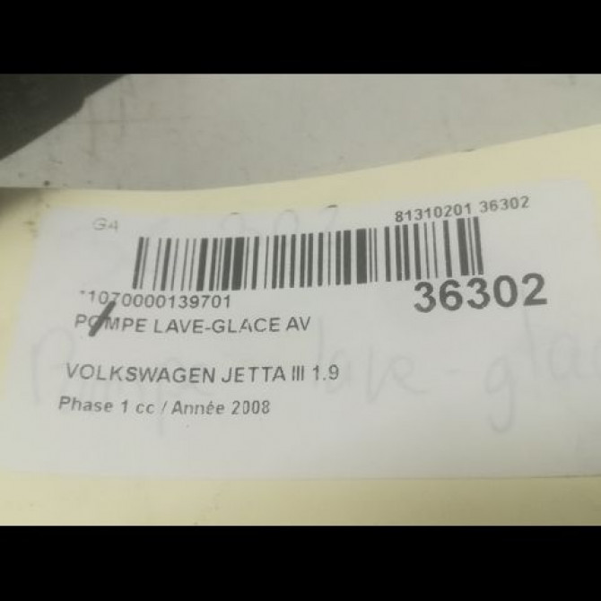 Pompe lave-glace avant occasion VOLKSWAGEN JETTA III Phase 1 09-2005->12-2010 1.9 TDI 105ch 1K5955651 3