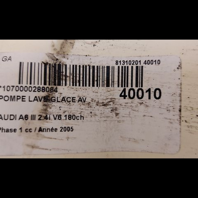 Pompe lave-glace avant occasion AUDI A6 III Phase 1 05-2004->10-2008 2.4i V6 180ch 1K5955651 3