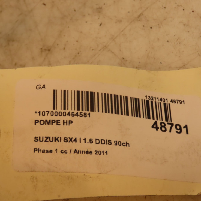 Pompe hp occasion SUZUKI SX4 I Phase 1 04-2006->03-2014 1.6 DDIS 90ch 1520069K01 6