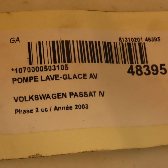 Pompe lave-glace avant occasion VOLKSWAGEN PASSAT IV Phase 2 10-2000->03-2005 1.9 TDI 100ch 1K5955651 3