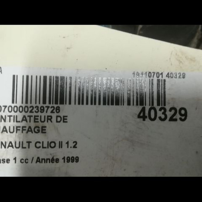 Ventilateur de chauffage occasion RENAULT CLIO II Phase 1 03-1998->06-2001 1.2 7701044804 3