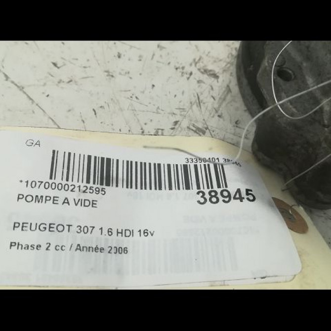 Pompe a vide occasion PEUGEOT 307 Phase 2 06-2005->03-2008 1.6 HDI 16v 90ch 456570 3