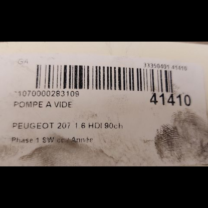 Pompe a vide occasion PEUGEOT 207 Phase 1 SW 07-2007->03-2013 1.6 HDI 90ch 9804021880 3