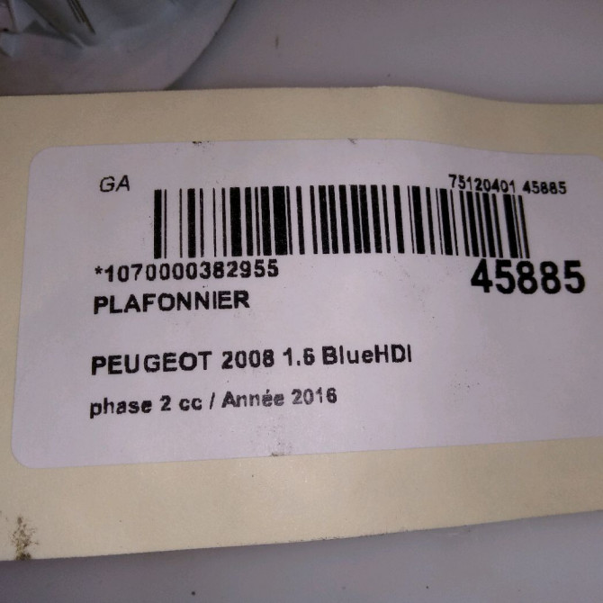 Plafonnier occasion PEUGEOT 2008 Phase 1 04-1995->04-1999 1.6 BlueHDI 120ch 96781445PR 4